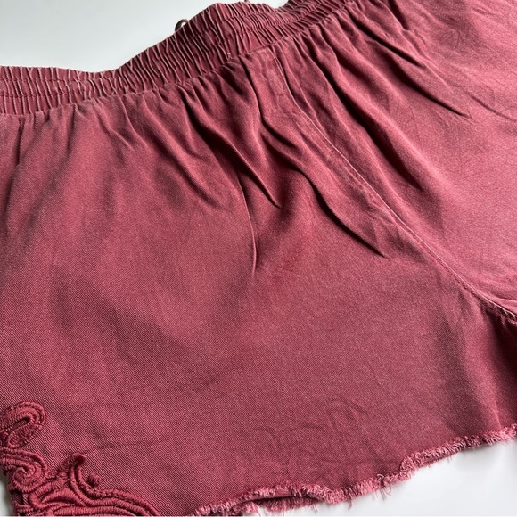 Knox Rose Burgundy High Waist Paperbag Shorts L - Picture 7 of 9